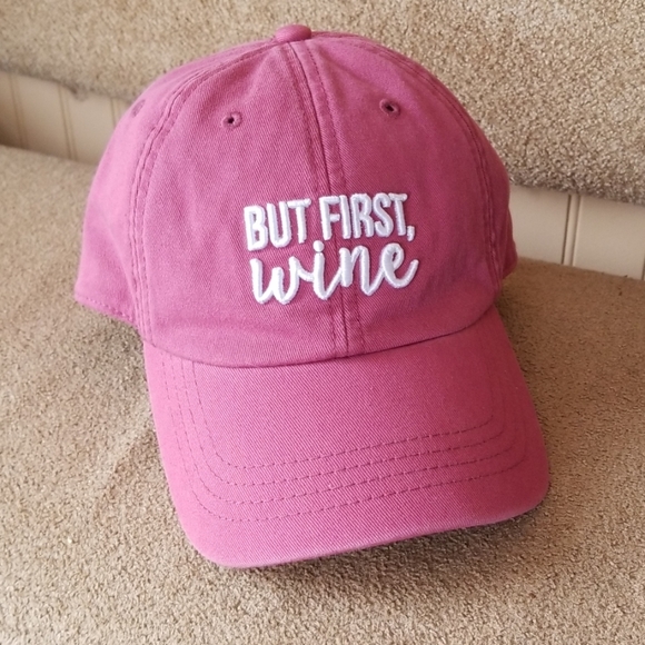 State of Mind Accessories - State of Mind But First Wine baseball cap Rose